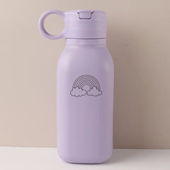 450ml Custom Name Silicone Straw Cup, Personalized Cartoon Pattern