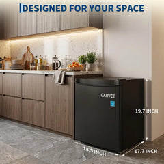 1.6 Cu.ft Compact Mini Fridge, Single Door Small Refrigerator, Steel