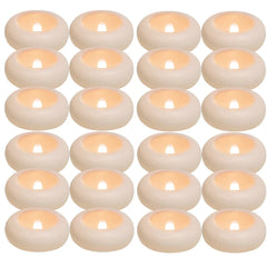 12/24 Pack Waterproof Flameless Floating Tealights Candle Electric Flickering LED Candles For Wedding Party Pool&SPA Home Decor