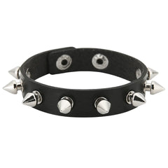 Punk Bracelets PU Leather Studded Bracelet Adjustable Goth Cuff Bracelet Gothic Rivet Buckle Wristband for Men Women Emo Jewelry