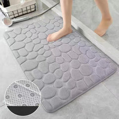 40x60cm/50x80cm Bath Rugs Mat Non Slip Cobblestone Embossed Carpets