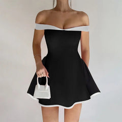 2025summer Off-Shoulder Strapless Sexy Mini Dress Women Fashion
