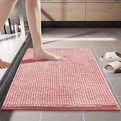 Chenille Bath Mats Encrypted Thickened Short Plush Strong Water-absorbent Non-slip Bathroom Rug Carpet Quick-drying Foot Mat