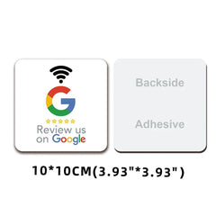 NFC Station table Tag 13.56Mhz programmable Compatible Google Review Card NFC Reviews display bending Card Acrylic Table Sticker