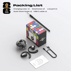 FIFA-F26E02 AI Translator Earbuds 138 Languages Real Time Two Way Translation Bluetooth 6.0 TWS Wireless Earbuds ENC Noise Cancelling 45H Battery 28ms Low Latency Gaming Headphones for Travel Business