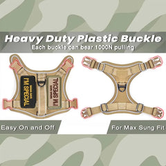 1PC Tactical Dog Harness with Handle, Reflective Military Vest for Small Dogs, Outdoor Training & Walking
