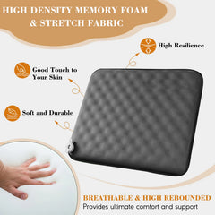 Portable Self Inflating Seat Cushion 5 Seconds Auto Inflate Camping Pad with Memory Foam Lightweight Travel Pillow for Outdoor