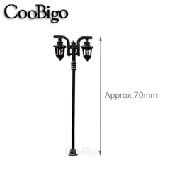 10pcs Micro Street Lamp Road Streetlight Mini Lamppost Light LED Lighting Miniature Model DIY Craft Garden Landscape  Decoration