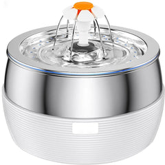 3L Auto Stainless Steel Cat Fountain 102 Oz Pet Water Dispenser Filter with Faucet Automatic Water Feeder for Cats Dogs Rabbits