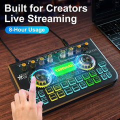 Tenlamp  X3-B333 Mic Mixer Set Podcast Influencer KOL Singing Gaming DJ Mixing Station Controller Equipment Studio Recording Electronic Music Mixer Power Karaoke Machine Available Dynamic Condenser Wireless Microphone Microfo