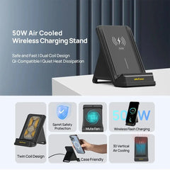 Ulefone WCS01 50W Air-cooled Wireless Charger Stand Ulefone Wireless Charging Phone Holder