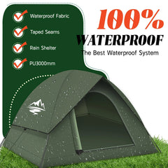 3-4 People Tents for Camping with Shelter 100% Waterproof Windproof