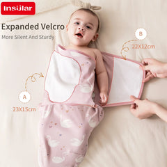 INSULAR Baby Cotton Swaddling Cloth With Caps Envelope Type Newborn Cartoon Envelope Anti-Startle Adjustable Bedding Item
