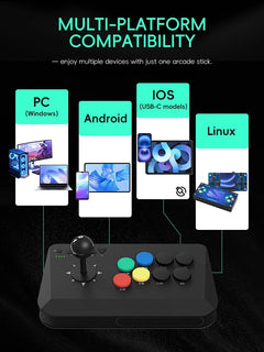 Data Frog Arcade Fighter Stick for Windows IOS Android TV Box Street Fighter Arcade Joystick Support M8 Retro Game Stick
