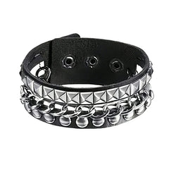 T5UF Stylish Punk Rock Bracelet Square Rivets Punk Wristband Trendy Gothic Jewelry Suitable for Individuality and Comfort