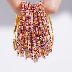 5pcs Fashion Colorful Acrylic Crystal Rhinestone Elastic Bracelet for
