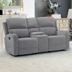 Manual Living Room Furniture Reclining Couch Set, Soft Fabric Loveseat Recliner Sofa for Meeting Room, Overstuffed, Custom