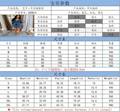 Autumn Women's Clothing Matching Sets Long Sleeve Denim Jacket Short