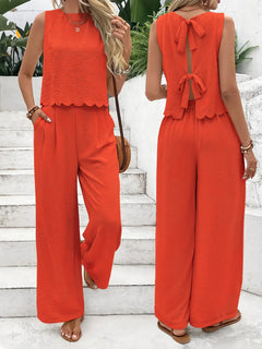 Summer New Women's Fashion Sleeveless Tank Top Casual Pants Set