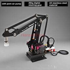 Cheap 3 DOF Metal Robotic Arm Mechanical Manipulator with Metal 25KG Digital Servos Arduino UNO Air Pump Suction Cup DIY Toys