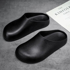 Home Outdoor Clogs for Men, All-Season Non-Slip Waterproof Half-Slippers, Chef Shoes for Work and Outdoor Wear