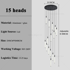 Modern Lighting Long Staircase Pendant Light Ceiling Chandelier hanging lights Stair Chandelier