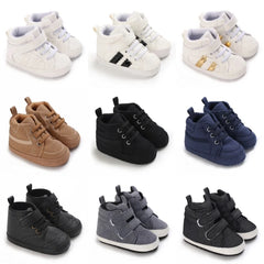 Baby Learning Walk Shoes, Striped PU Sports Shoes for Infants 0-18m