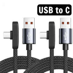90 Degree USB Type C Cable 100W Quick Charging Data Transfer Cables Portable Right Angle USB-C Wire for IPhone Samsung Xiaomi