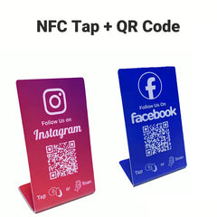 NFC 215 Programmable for Instagram Facebook NFC Station Table 13.56Mhz QR Code Can Be Independently Set to Link Standing Card