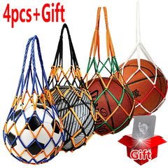4/1Pc+Gift Basketball/Football Net Bag Thick Woven Net Basketball Storage Durable Nylon Training Net Bag for all kinds of balls