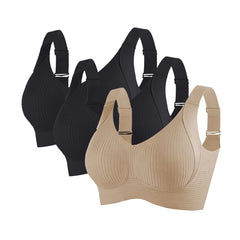 3pcs/set Women's Push-Up Bra Non-Wire Lift Bra Seamless Underwear