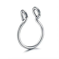 1/4pcs Women Fake Piercing Nose Ring Hoop Septum Piercing Nose Clip