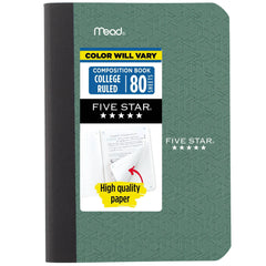 1pcs Mini Composition Notebook With Lined College Ruled Paper, Hard Cover, Assorted Color, Durable Sewn Pages, Non Toxic, School