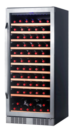 Airo ODM JG110A Electric Compact Single-Zone Stainless Steel Countertop Wine Cooler LED Display 3.0 Cu Ft Adjustable Thermostat