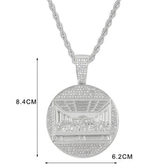 New Last Supper Pendant Cuban Chain Necklace With 14mm Iced Out Chain Fashion Hip Hop Men Charm Pendant Tennis Necklaces Jewelry