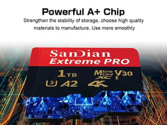 Class 10 U3 V30 Waterproof Memory SD Cards with USB Adapter 128GB 512GB High Speed Micro TF/SD Card for Phone Laptop Camera