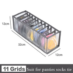 6-Grid Foldable Drawer Divider Underwear Storage Box, Wardrobe Organizer for Bras, Socks & Lingerie, Closet Storage Container