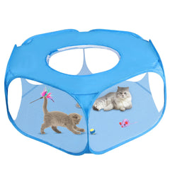 1pc Foldable Portable Pet Fence with Cover - Breathable Outdoor Playpen Suitable for Small Animals