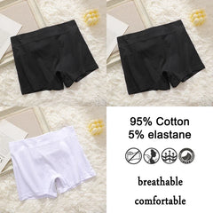3Pcs Women Cotton Safety Short Seamless Boxer Briefs High Waist Soft Skin Friendly Ladies Anti-Ride Leggings Under Dress Panties
