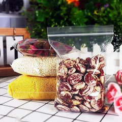 100-1000Pcs Small Zip Lock Plastic Bags Transparent Plastic Clear Storage Bag Jewelry Food Packing Reclosable Zipper Sealing Bag