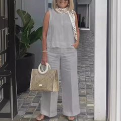 Cotton Linen Comfortable Two Piece Sets Women Outfits 2024 Summer Autumn Solid Casual Tops Pants 2 Piece Set For Women Suit