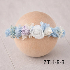 Floral Newborn Headbands for Photography Props Handmade Infant Girl Flower Wreath Baby Headband Newborn Photoshoot, Accessories