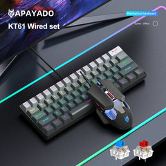 APAYADO™ 60% Mini Mechanical RGB Keyboard & Mouse Kit – Red Switches, 7200 DPI, Phantom RGB | FlipStylez LLC®