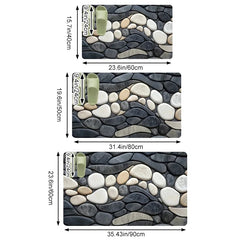 Pebble Pattern Diatomite Rug Floor Mats Absorbent Kitchen Doormat Non-Slip Bathroom Living Room Mat 2D Rubber Backing Carpet