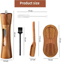 Manual Salt and Pepper Grinder Solid Wood Adjustable Coarseness Large Capacity Multi-purpose Spices Grinder Kitchen Cooking Tool