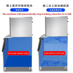 200-500 KG/24H Electric Ice Cube Making Machine Generator Production Stainless Steel Ice Makers for Restaurants Bars Commercial