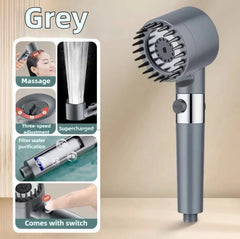 Shower Head with Filter High Pressure Shower Knobs Showers Head One-Key Stop Water Massage Shower System Bathroom Accessories