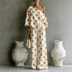 Bohemian Fashion Polka Dot Print Two-Piece Set Woman's Foreign Style