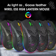 HXSJ 60% Wireless Gaming Keyboard and Mouse Combo,LED Backlit Rechargeable 2000mAh Battery,Mini Mechanical Feel Anti-ghosti