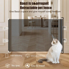 Pet Dog Gate Network Fence Stairs Folding Breathable Mesh Enclosure Dog Fence Safety Barrier Pet Thanksgiving Day Gift